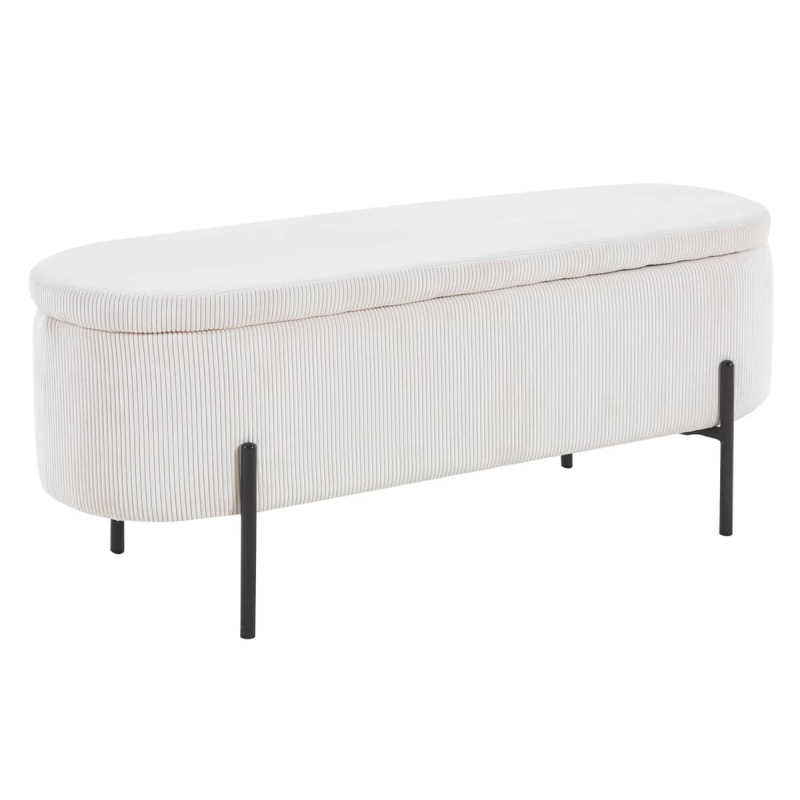 Pufas su daiktadėže SF500, baltas, 110x40x44 cm