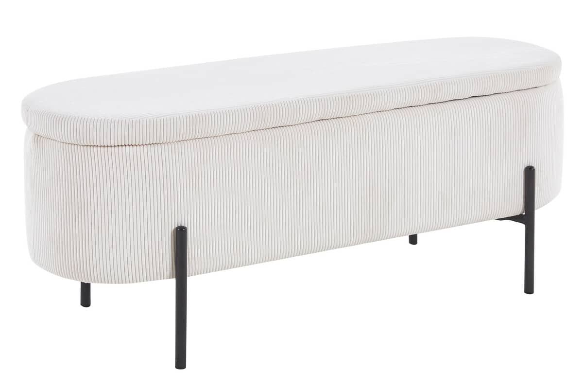 Pufas su daiktadėže SF500, baltas, 110x40x44 cm