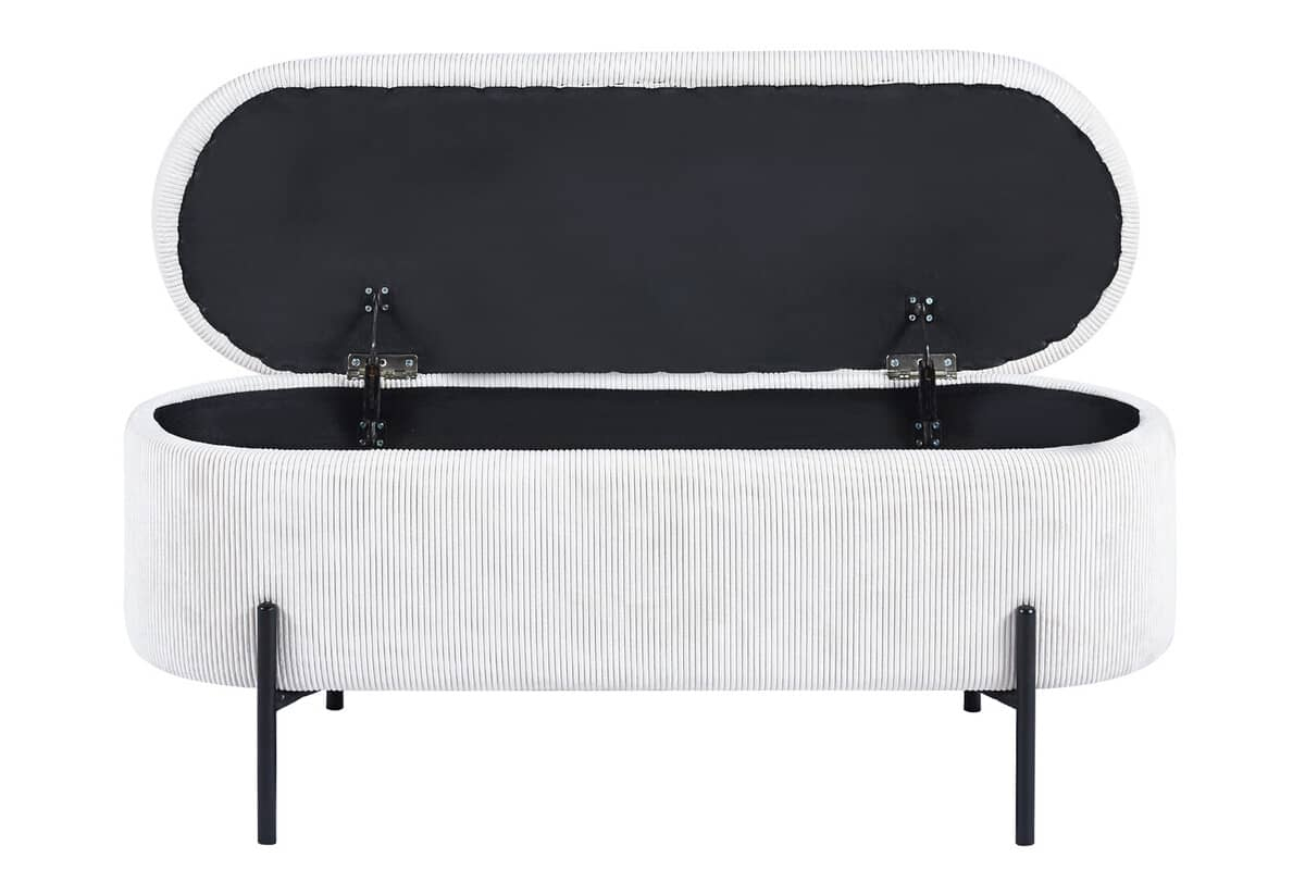 Pufas su daiktadėže SF500, baltas, 110x40x44 cm