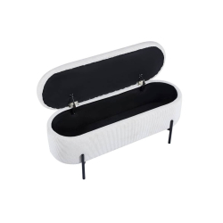 Pufas su daiktadėže SF500, baltas, 110x40x44 cm