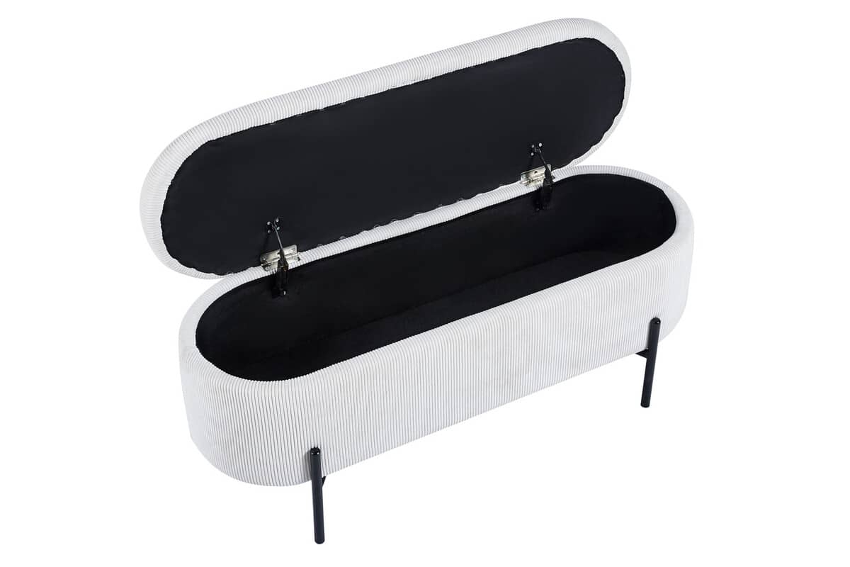 Pufas su daiktadėže SF500, baltas, 110x40x44 cm