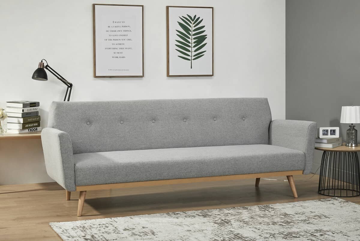 Sofa SF615, šviesiai pilka, 212x85x79 cm