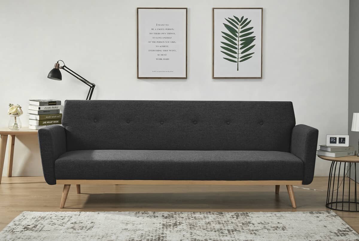 Sofa SF615, juoda, 212x85x79 cm