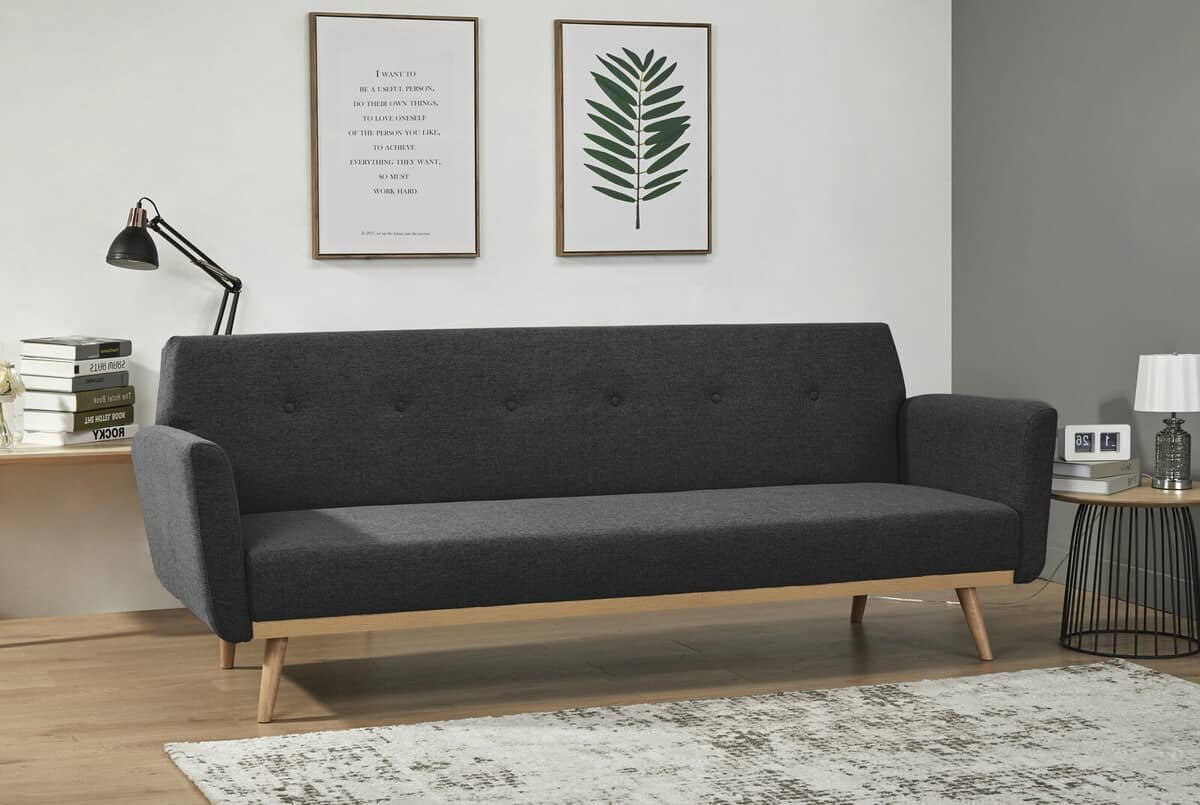 Sofa SF615, juoda, 212x85x79 cm