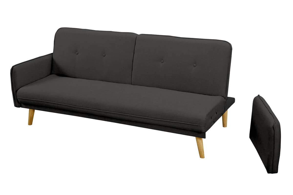 Sofa SF633, juoda, 188x85x80 cm