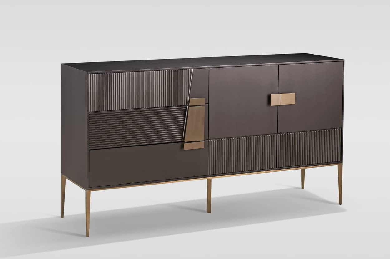 Komoda STILI, tamsaus grafito, 160x40x86 cm