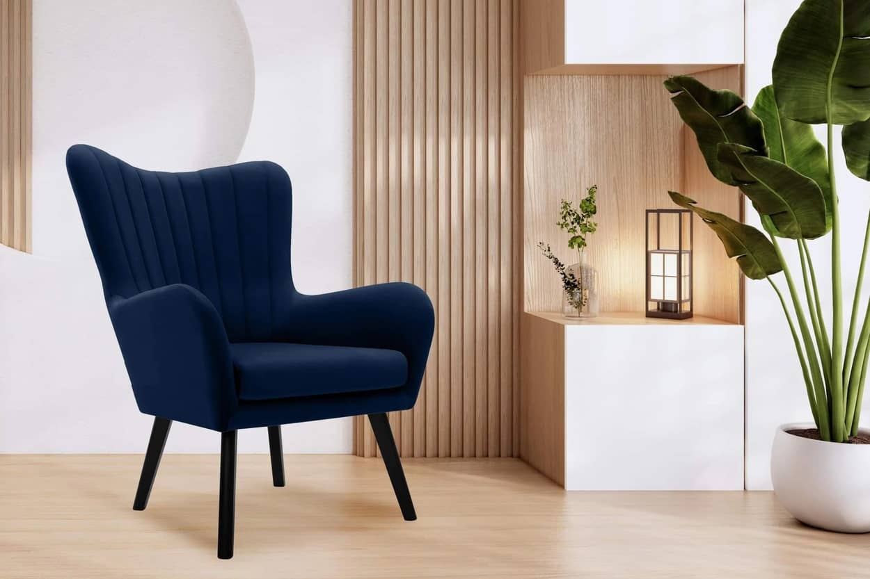 Fotelis GADO, mėlynas, 76x78x100 cm