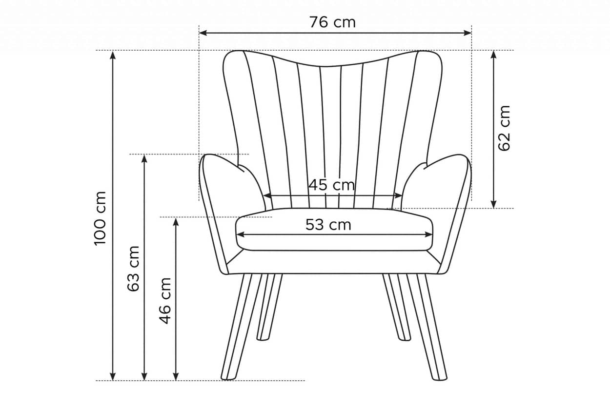 Fotelis GADO, rožinis, 76x78x100 cm