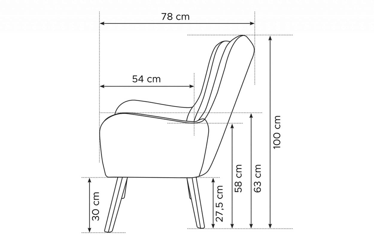 Fotelis GADO, žalias, 76x78x100 cm