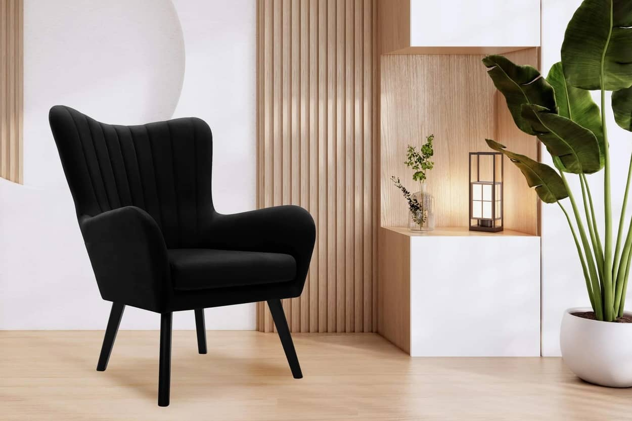 Fotelis GADO, juodas, 76x78x100 cm