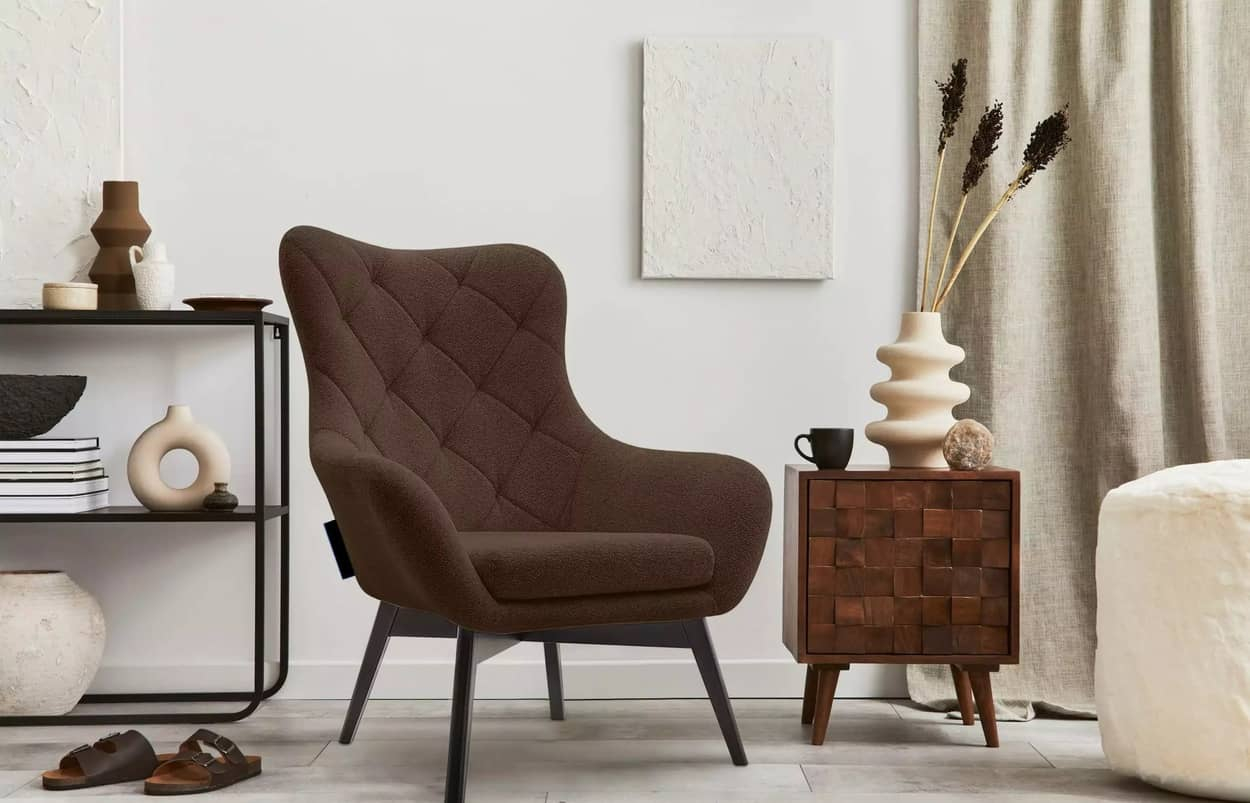 Fotelis RAMO, rudas, 88x88x108 cm