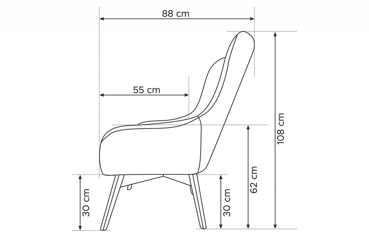 Fotelis RAMO, rudas, 88x88x108 cm