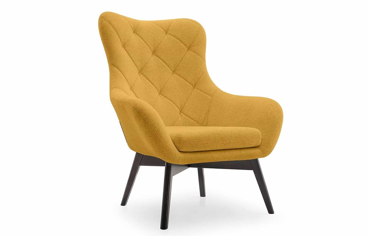 Fotelis RAMO, geltonas, 88x88x108 cm