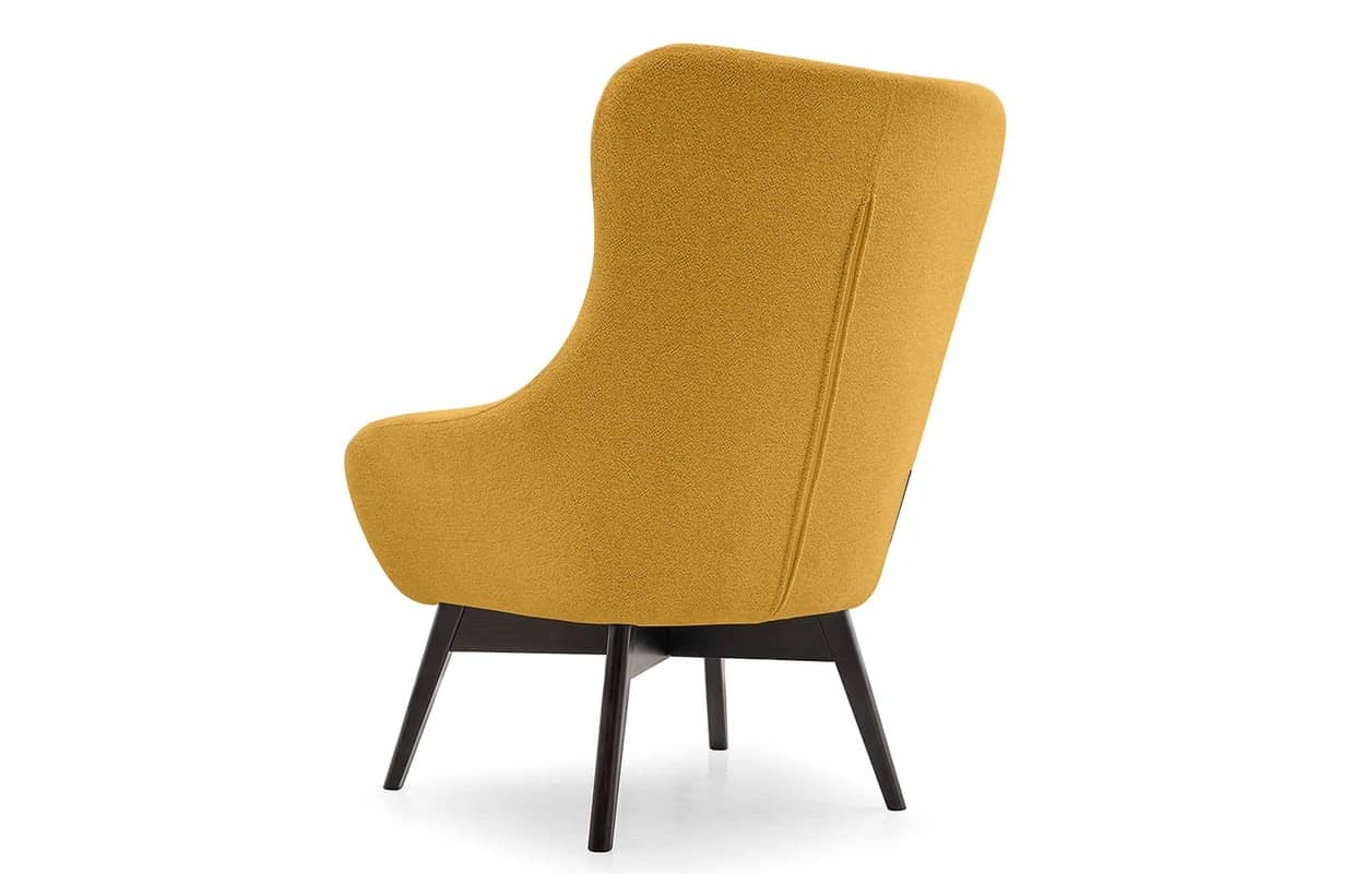 Fotelis RAMO, geltonas, 88x88x108 cm