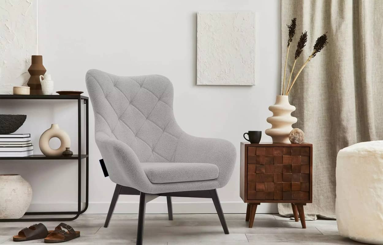 Fotelis RAMO, pilkas, 88x88x108 cm