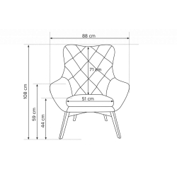 Fotelis RAMO, pilkas, 88x88x108 cm