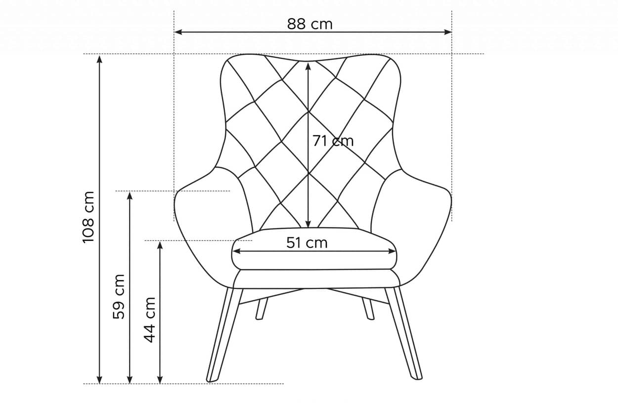 Fotelis RAMO, pilkas, 88x88x108 cm