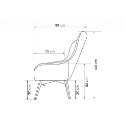 Fotelis RAMO, pilkas, 88x88x108 cm
