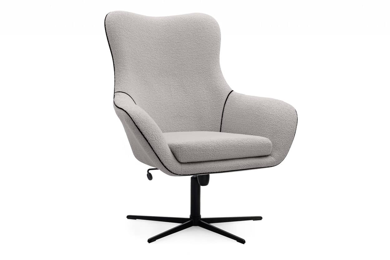 Biuro kėdė QUARO, šviesiai pilka, 88x88x110 cm.