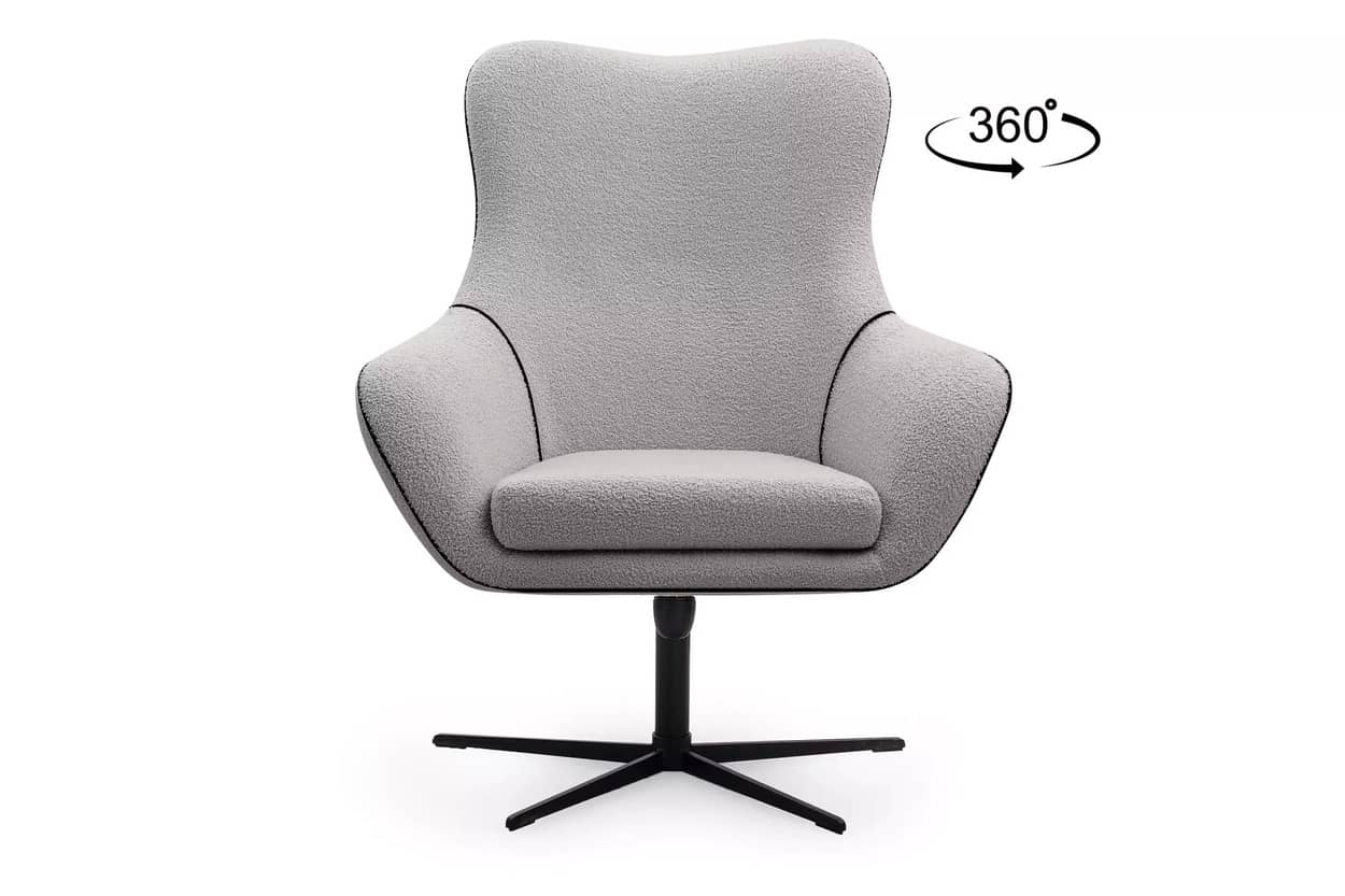 Biuro kėdė QUARO, šviesiai pilka, 88x88x110 cm.