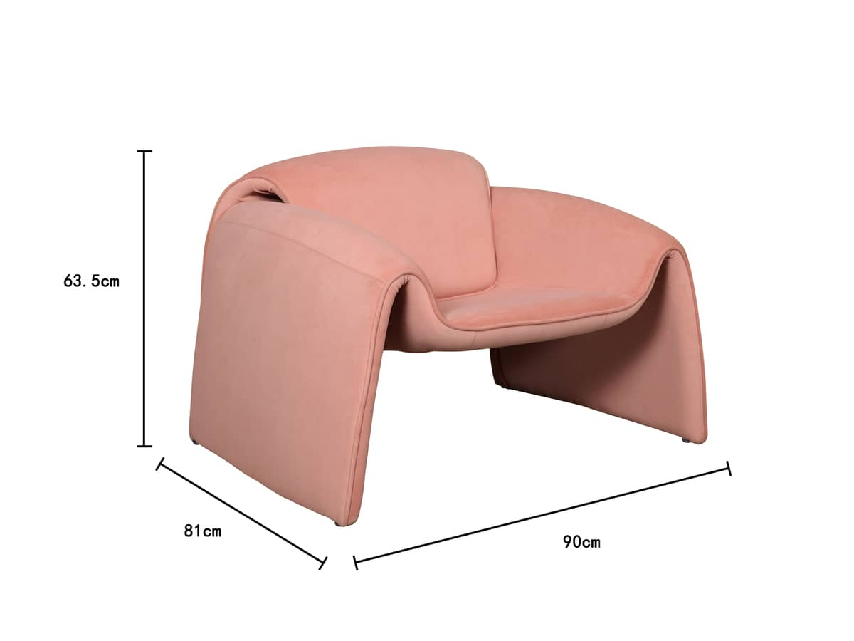 Fotelis NUA, rožinis, 90x81x64 cm
