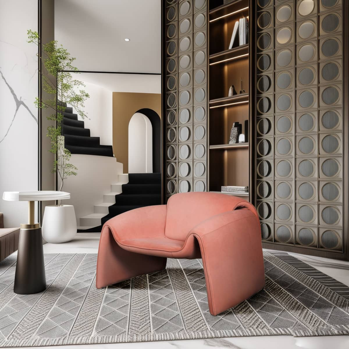 Fotelis NUA, rožinis, 90x81x64 cm