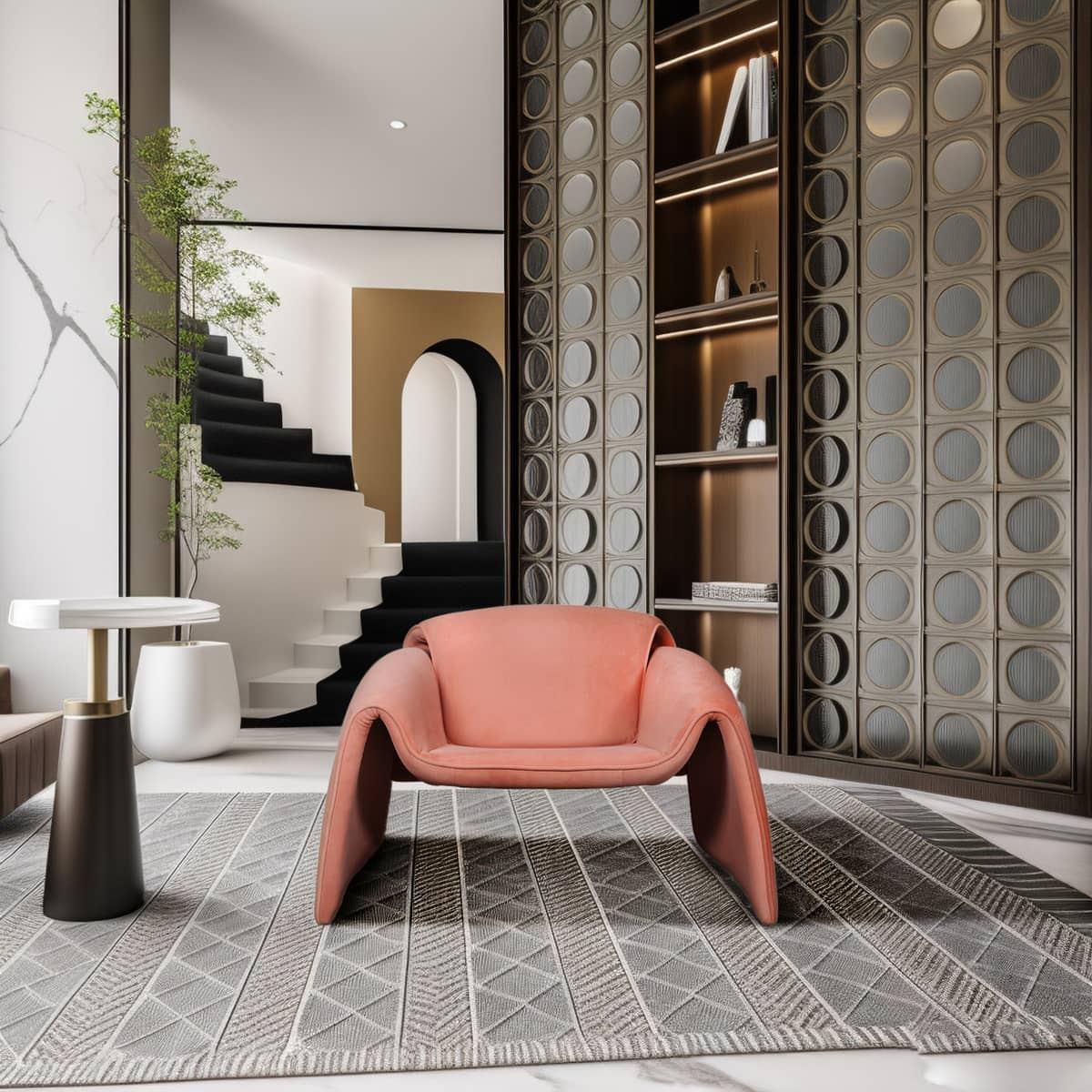 Fotelis NUA, rožinis, 90x81x64 cm