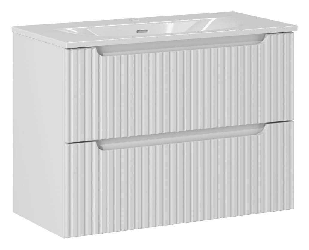 Pakabinama vonios spintelė su praustuvu 828 NOVA WHITE