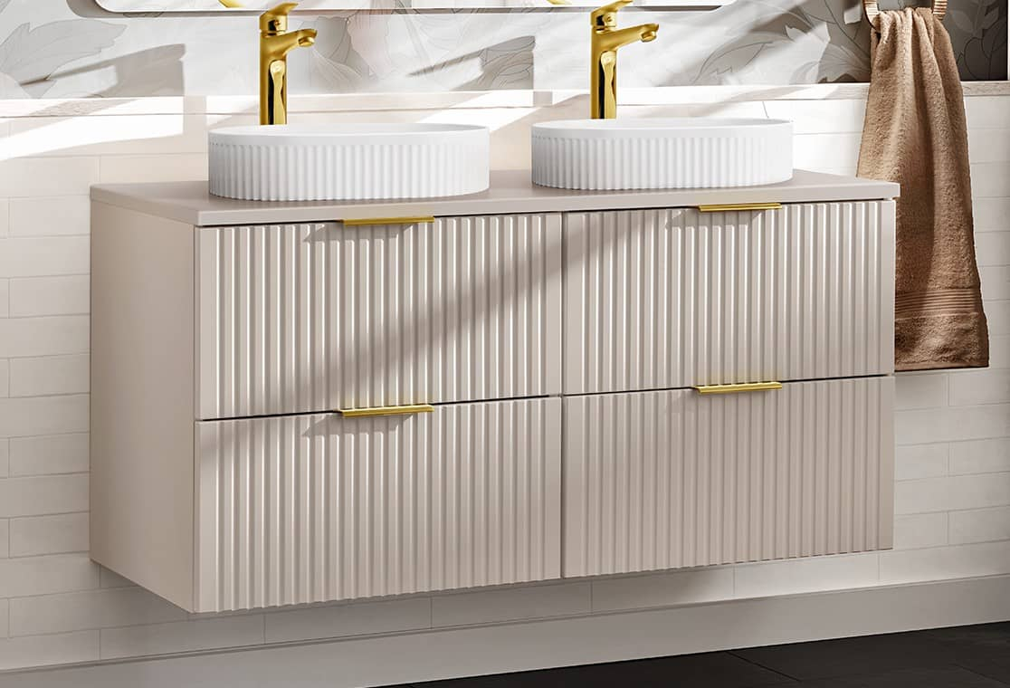 Pakabinama vonios spintelė su praustuvais 826D ADELO CASHMERE