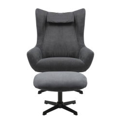 Biuro kėdė su pufu SF367, pilka, 82x85x106 cm.