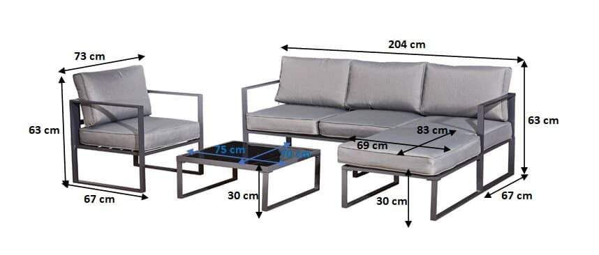 Lauko baldų komplektas MOSTRA WHITE L