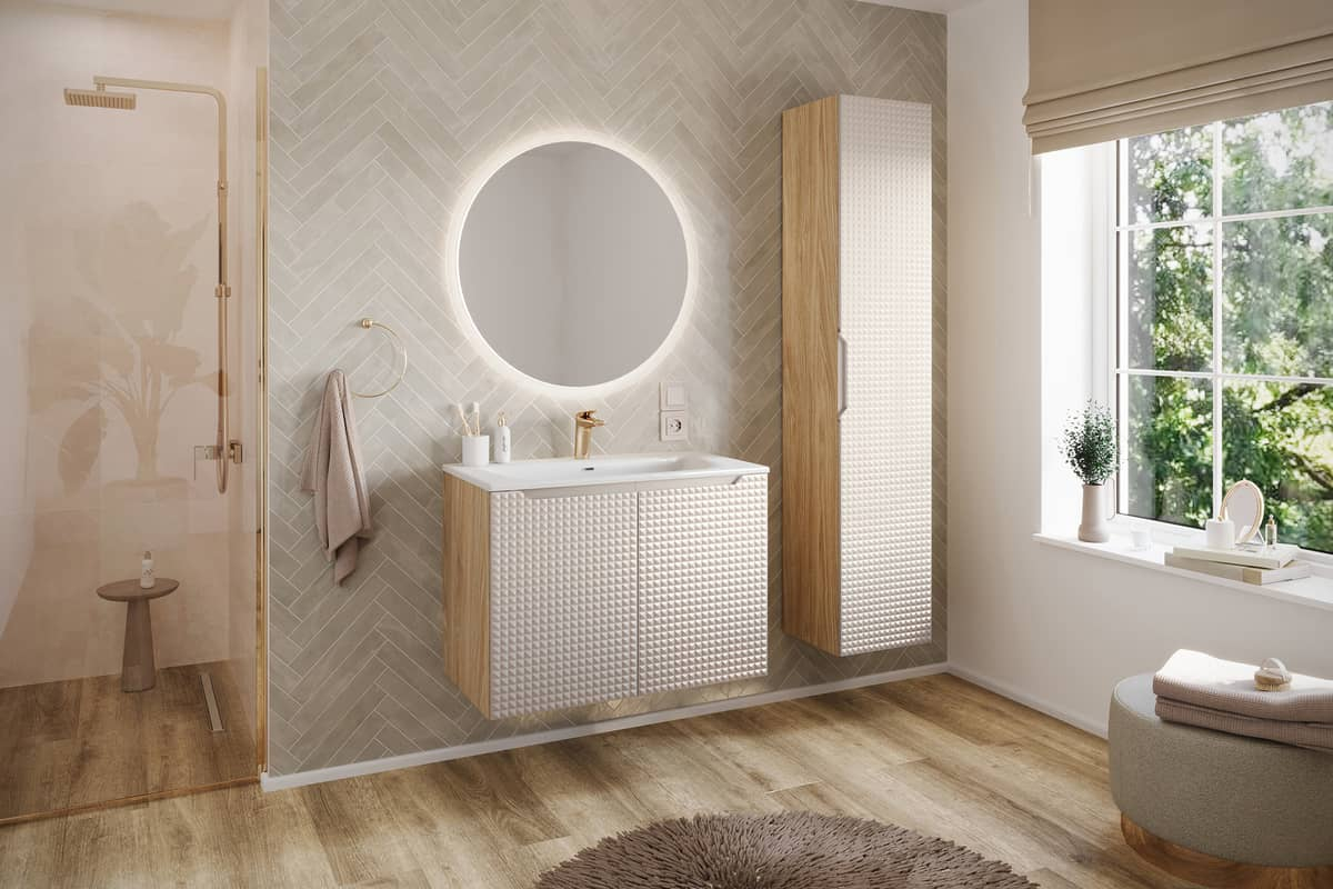 Pakabinama vonios spintelė su praustuvu 827 LUXOR BEIGE