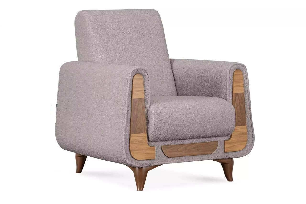 Fotelis GUSTA TEDDY, pilkas, 83x81x95 cm