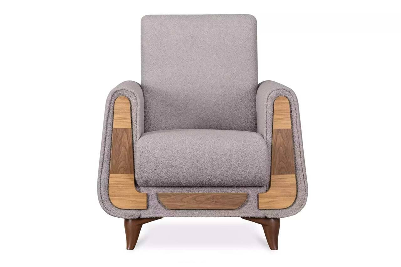 Fotelis GUSTA TEDDY, pilkas, 83x81x95 cm