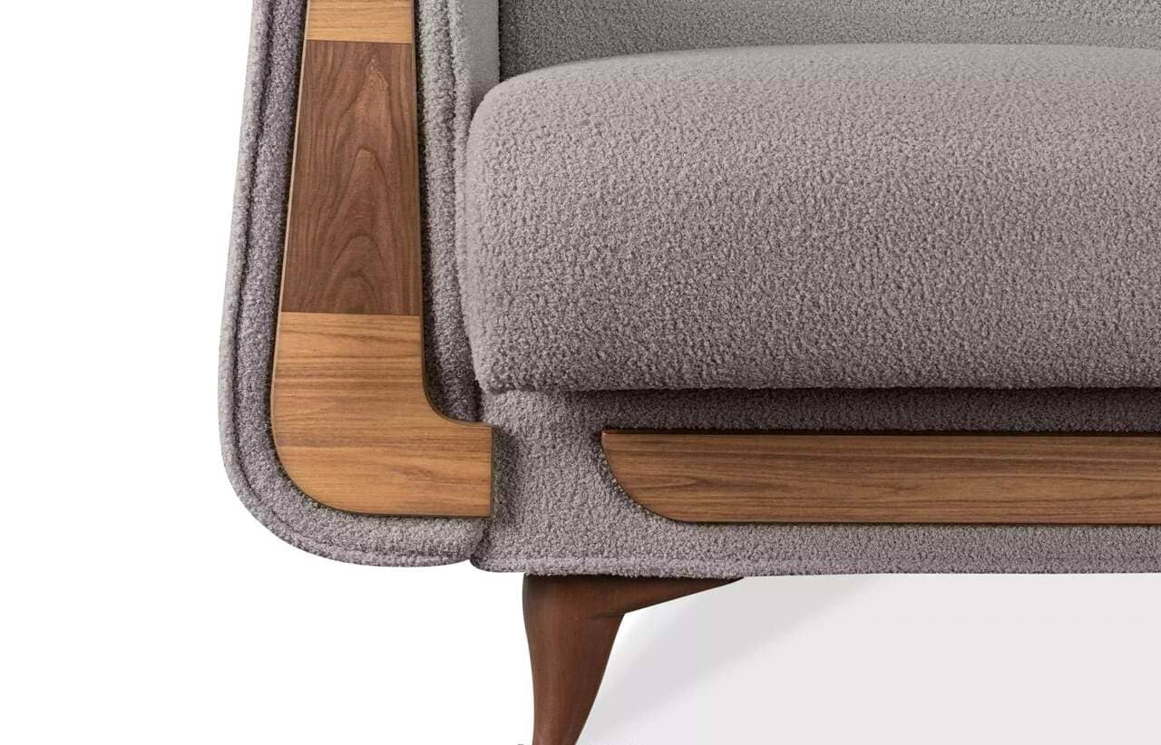 Fotelis GUSTA TEDDY, pilkas, 83x81x95 cm