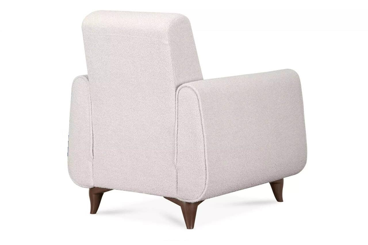 Fotelis GUSTA TEDDY, baltas, 83x81x95 cm