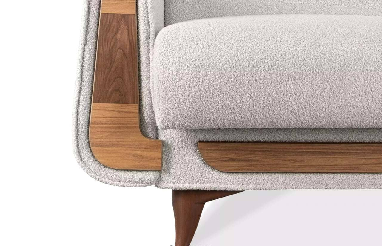 Fotelis GUSTA TEDDY, baltas, 83x81x95 cm