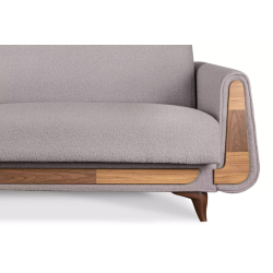 Sofa GUSTA TEDDY, pilka, 230x98x98 cm
