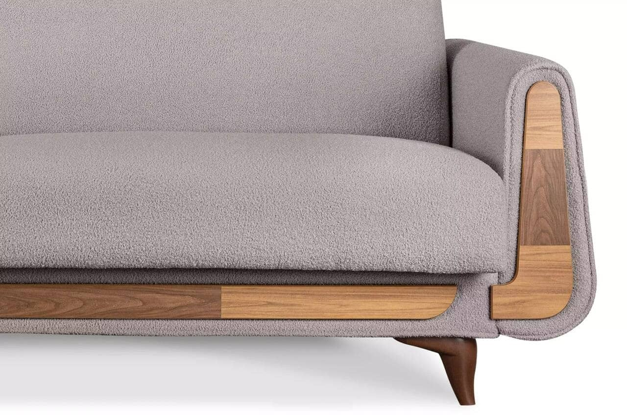 Sofa GUSTA TEDDY, pilka, 230x98x98 cm