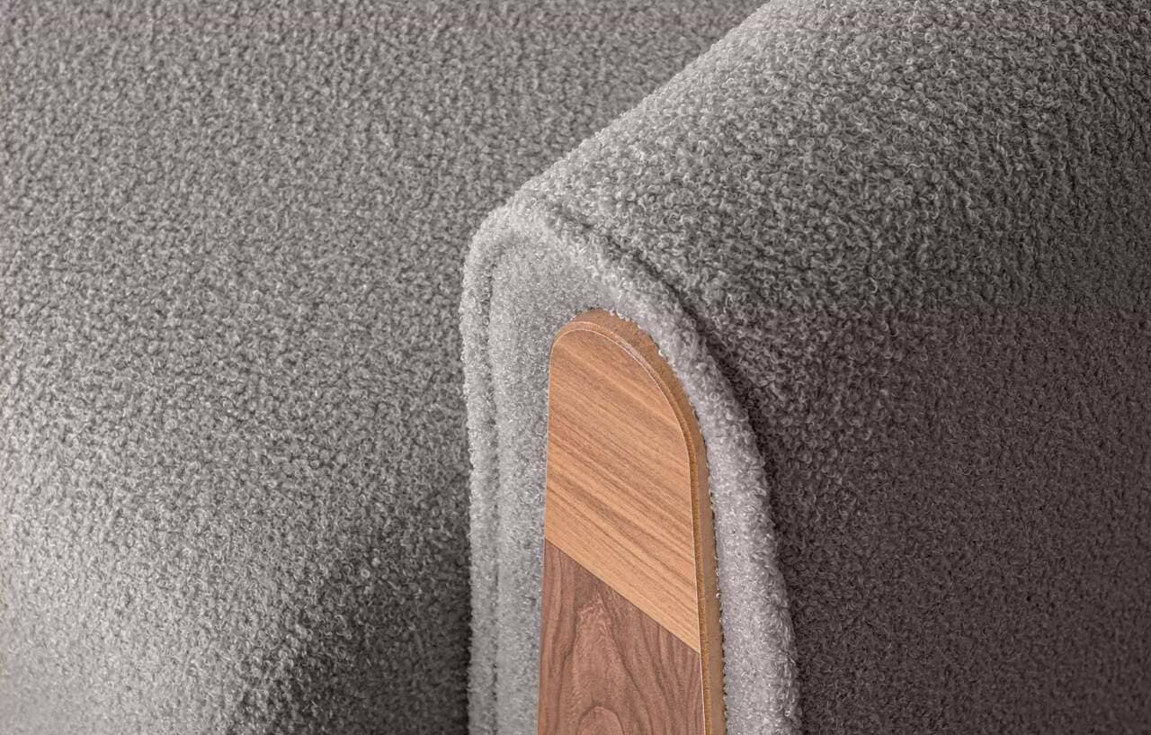 Sofa GUSTA TEDDY, pilka, 230x98x98 cm