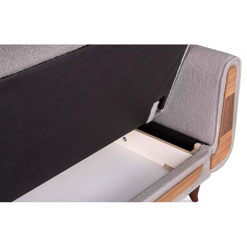 Sofa GUSTA TEDDY, pilka, 230x98x98 cm