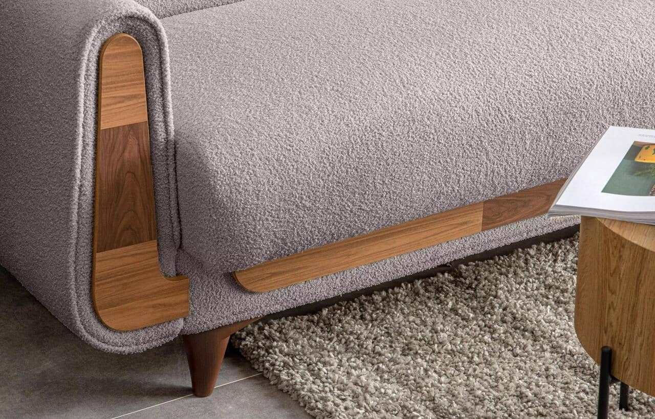 Sofa GUSTA TEDDY, pilka, 230x98x98 cm