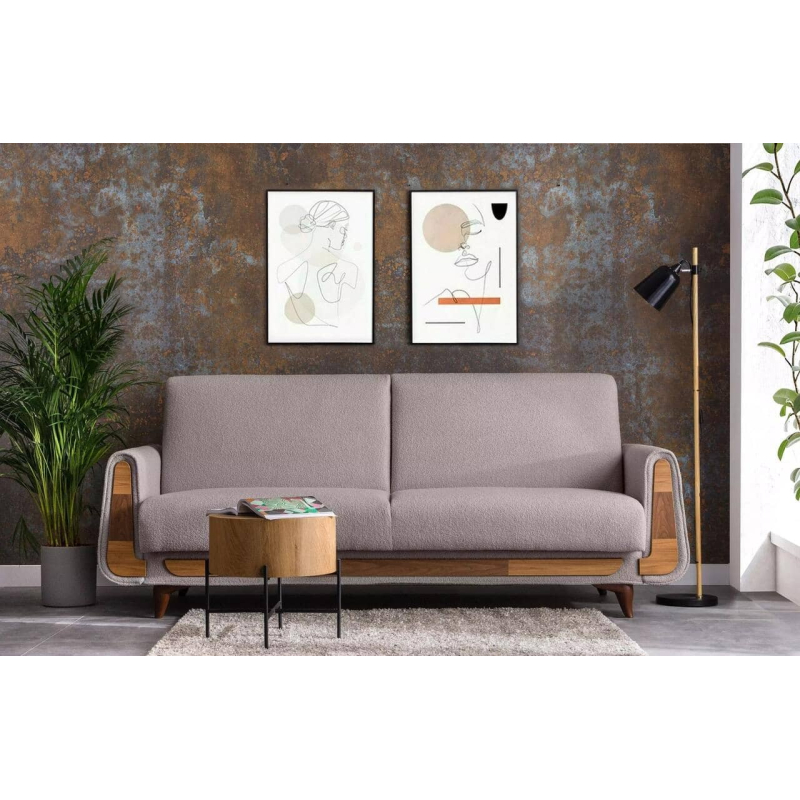 Sofa GUSTA TEDDY, pilka, 230x98x98 cm