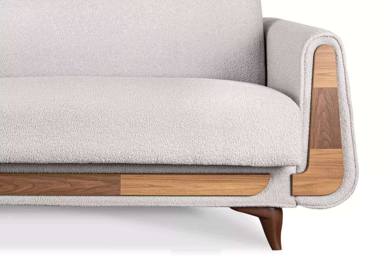 Sofa GUSTA TEDDY, balta, 230x98x98 cm