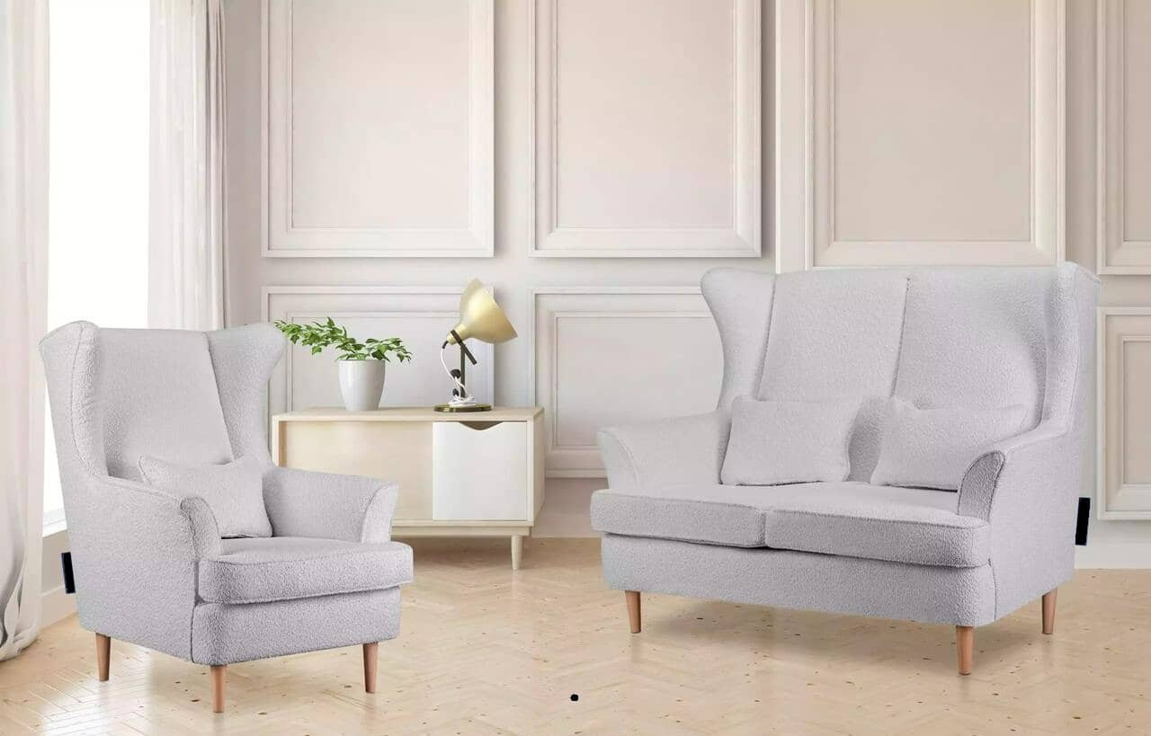 Sofa STRAL BOUCLE, pilka, 136x96x106 cm
