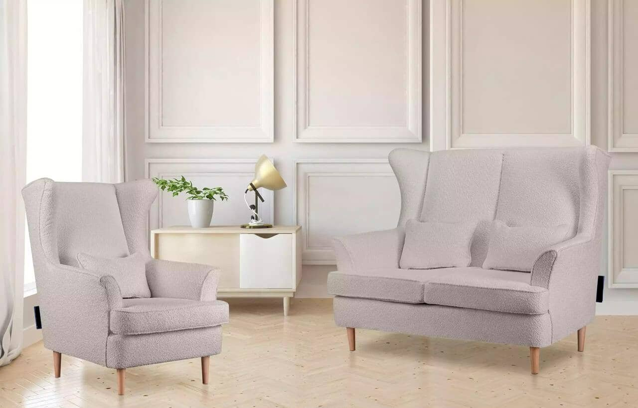 Sofa STRAL BOUCLE, smėlio, 136x96x106 cm