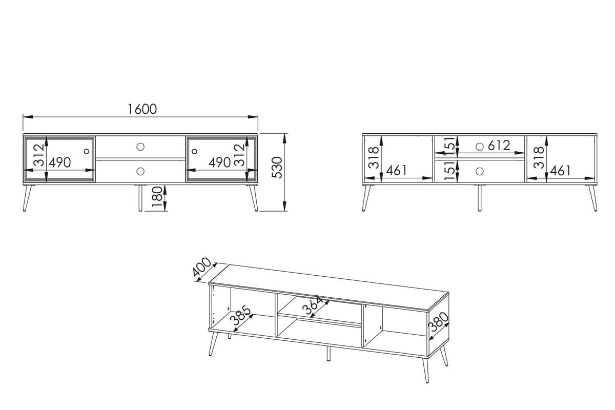 TV staliukas ISOR, 160x40x53 cm