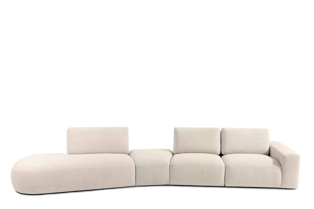 Kampinė sofa ZUCO, smėlio, kairinė/dešininė, 430x105x84 cm