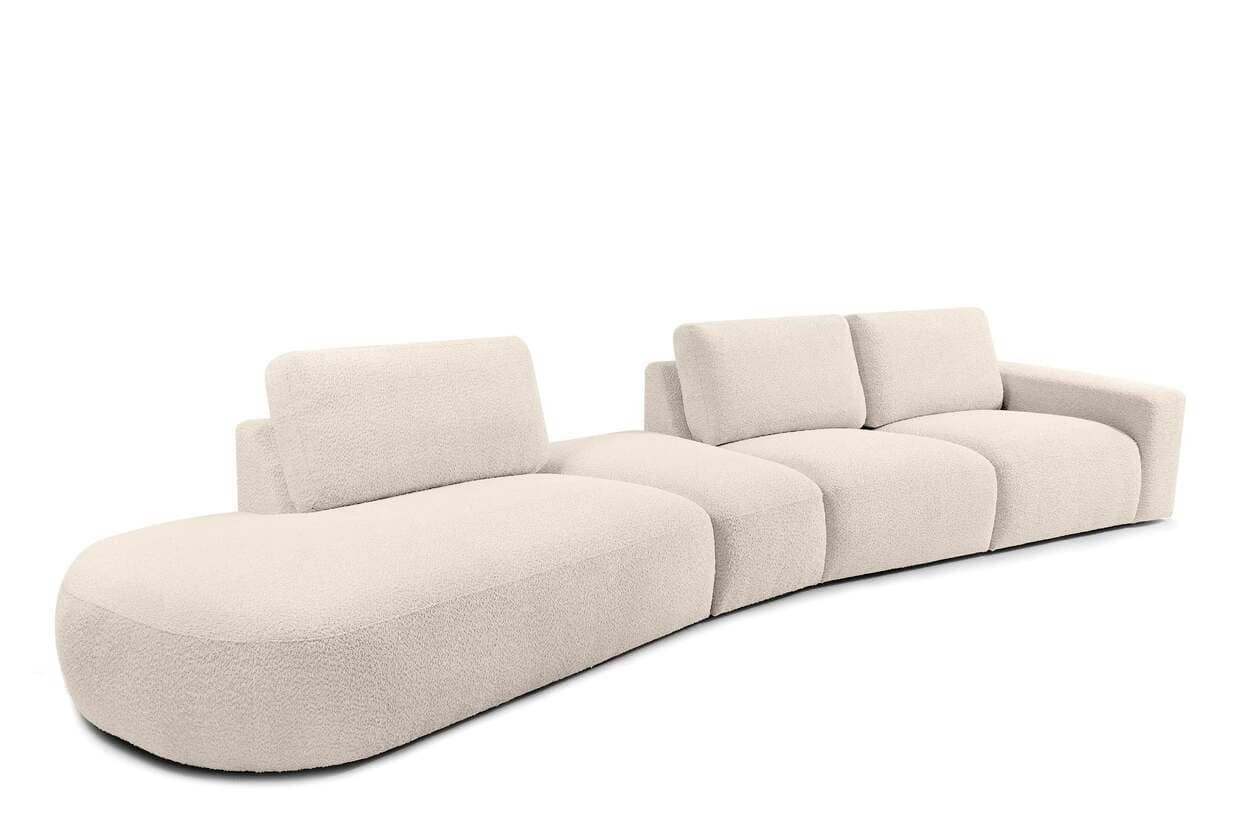 Kampinė sofa ZUCO, smėlio, kairinė/dešininė, 430x105x84 cm