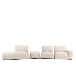 Kampinė sofa ZUCO, smėlio, kairinė/dešininė, 430x105x84 cm